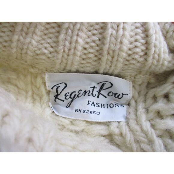 Vintage Regent Row Ivory Cable Knit Sweater Medium to Large - Picture 16 of 16